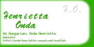 henrietta onda business card